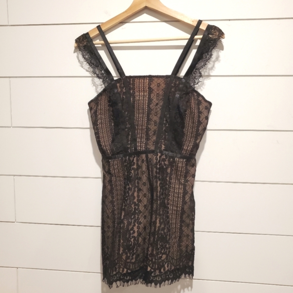 Guess 4 Shorts romper stretchy black nude lace playsuit formal onesie jumpsuit
